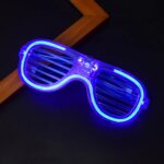 Mavi Led Işıklı Parti Gözlüğü - Neon Glow Şerit Gözlük 3 Modlu - Görsel 4