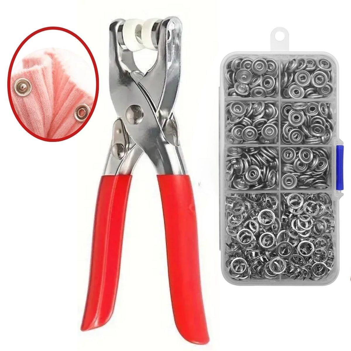 metal-200-6446-1.jpg Metal 200 pcs Çıtçıt ve Pense Seti Makinesi Bebek Elbise Çıtçıt Montaj Seti - Görsel 1