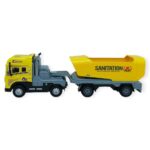 Metal Tır 1:24 - Sesli Işıklı Taşıyıcı Dorseli Tır 30 cm - Sarı - 1 ADET - Görsel 2