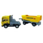 Metal Tır 1:24 - Sesli Işıklı Taşıyıcı Dorseli Tır 30 cm - Sarı - 1 ADET - Görsel 4