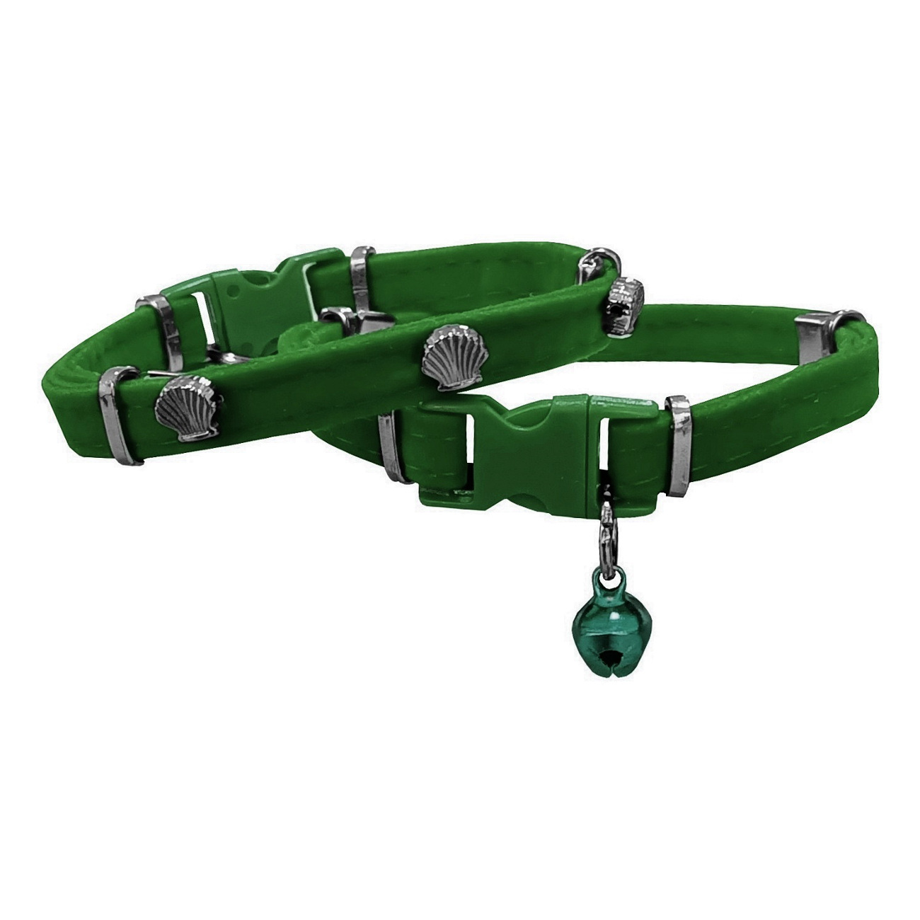 midye-yesil-png.png Kadife Kedi Boyun Tasması Midyeli 20-32 cm Yeşil - Görsel 1