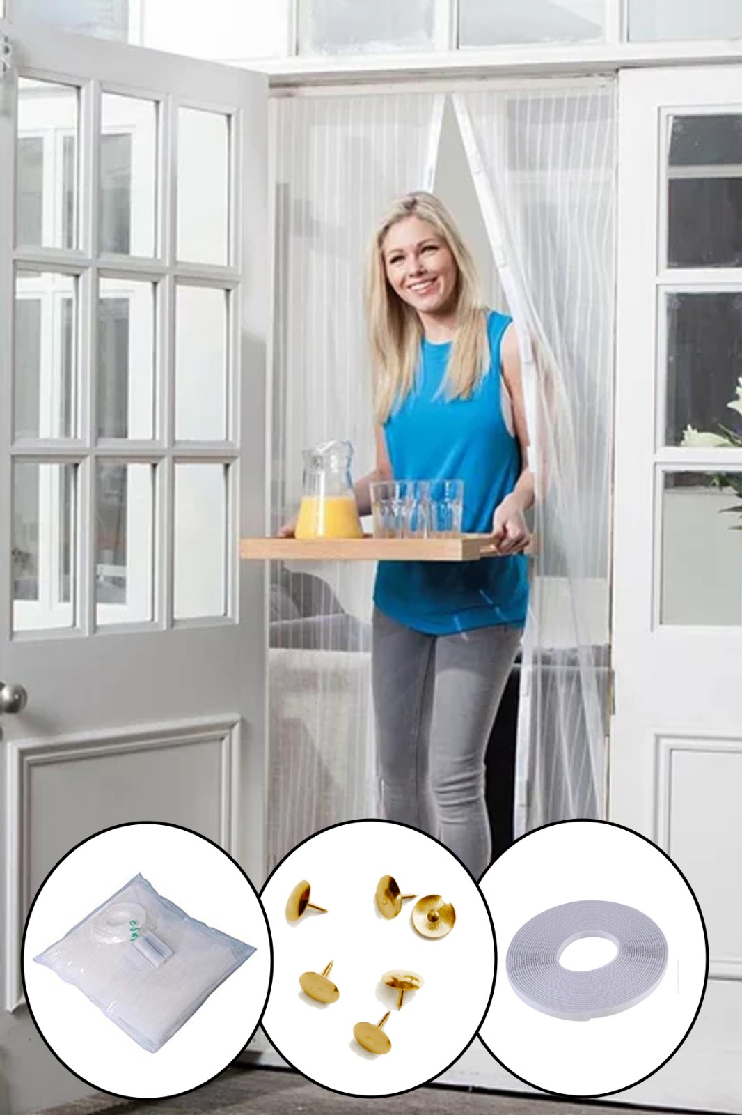 miknatis-852-1.jpg Mıknatıslı Manyetik Kapı Sinekliği Sineklik Tülü Perde (60cm x 210cm 2 Adet Tül) - Görsel 1