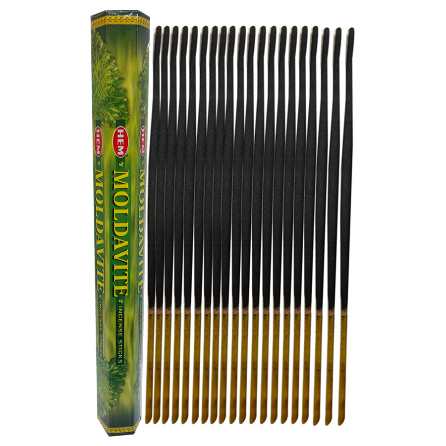 Moldavite Taşı Tütsü - Moldavite İncense Sticks - Hem Tütsü Moldavit Taşı 20 Çubuk Tütsü - Moldavite - Görsel 1