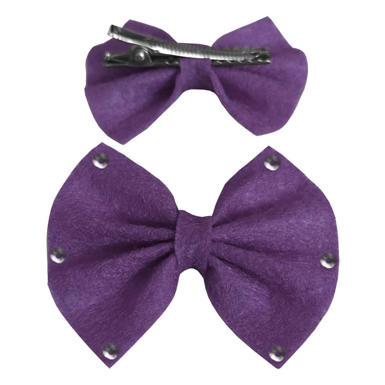 mor-toka-1-jpg65a40.jpg Pullu Keçe Kedi Köpek Tokası Mor 4.5-5.5 cm ( 2 Adet ) - Görsel 1