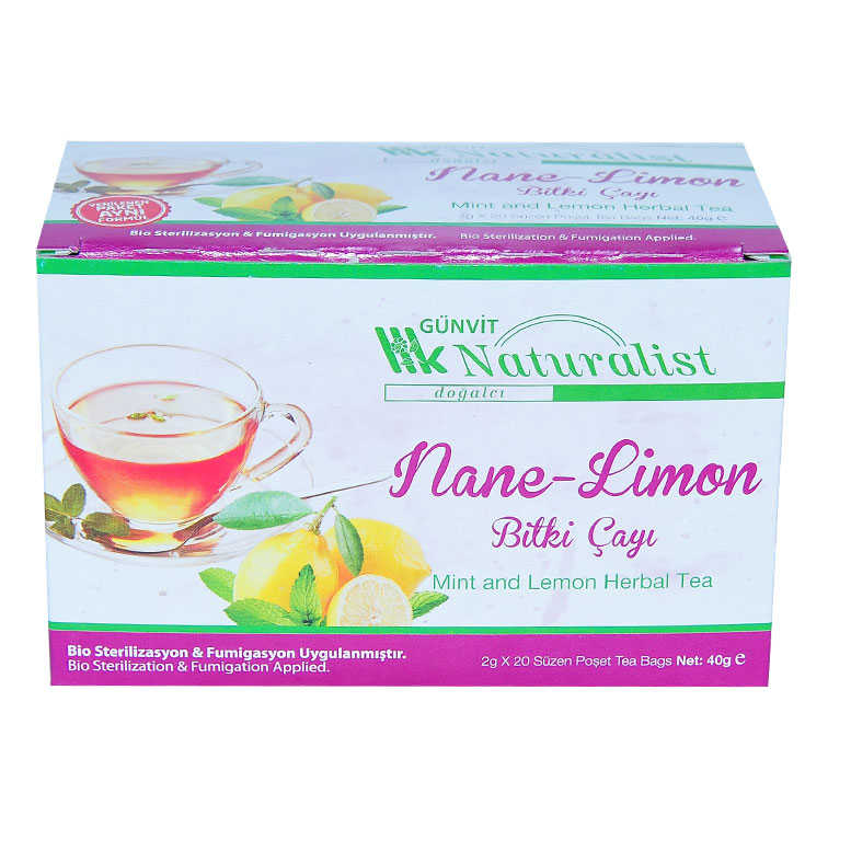 Nane Limon Bitki Çayı 20 Süzen Pşt - Günvit Nane Limon Çayı 20 Süzen Poşet - Görsel 1
