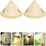 Naturel Renk Cambodia Kambyalı Vietnam Şapkası PVC Hasır - Görsel 5