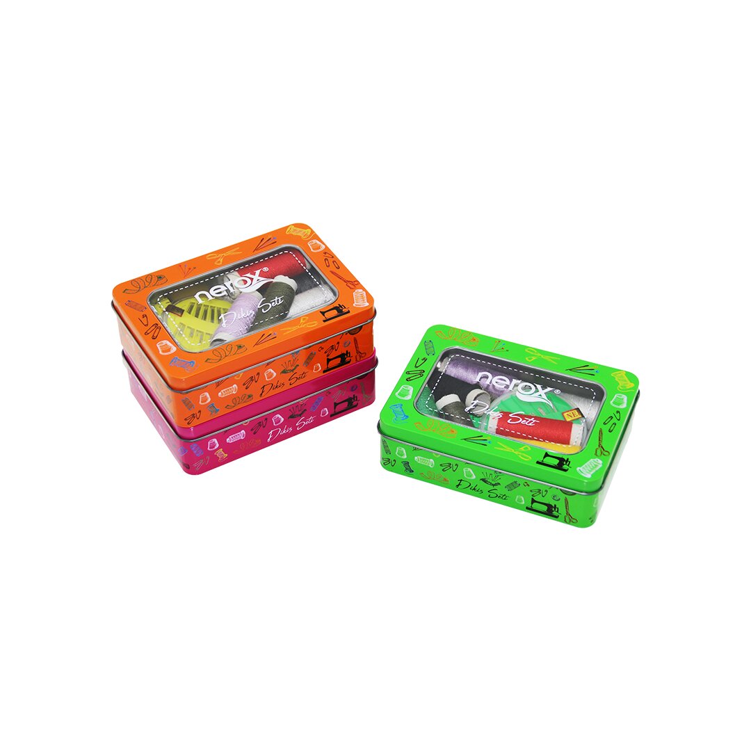 nerox-nrx-0749-metal-kutu-26007-1.jpg METAL KUTU DİKİŞ SETİ İPLİK - MEZURA - TEKSTİL MAKASI - İĞNE - YÜZÜK - Görsel 1