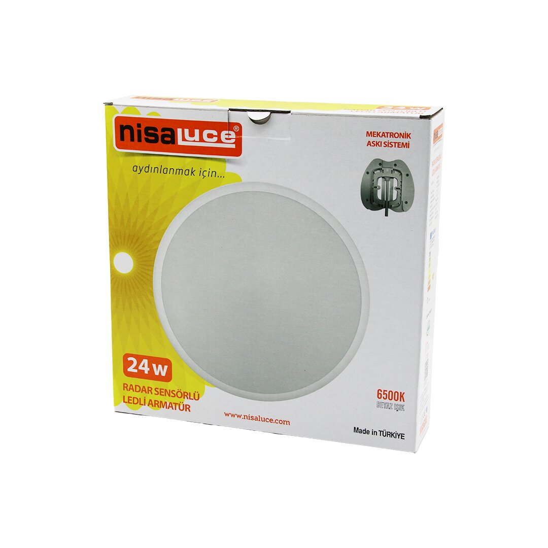 nisaluce-eamp-106-b-24w-ra-24453-1.jpg Nisaluce 24W Radar Sensörlü LED Armatür - 6500K Beyaz - Görsel 1