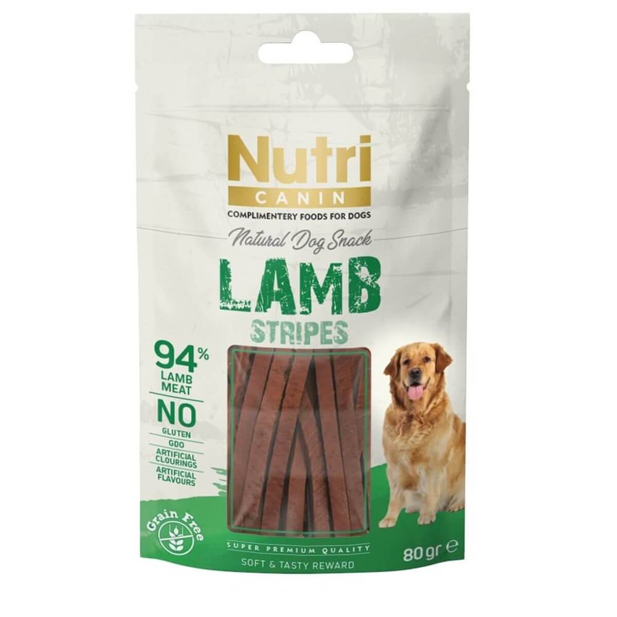 nutri-canin-tahilsiz-kuzulu-seritler-kop-6f6b.jpg Nutri Canin Tahılsız Kuzulu Şeritler Köpek Ödül sı 80gr - Görsel 1