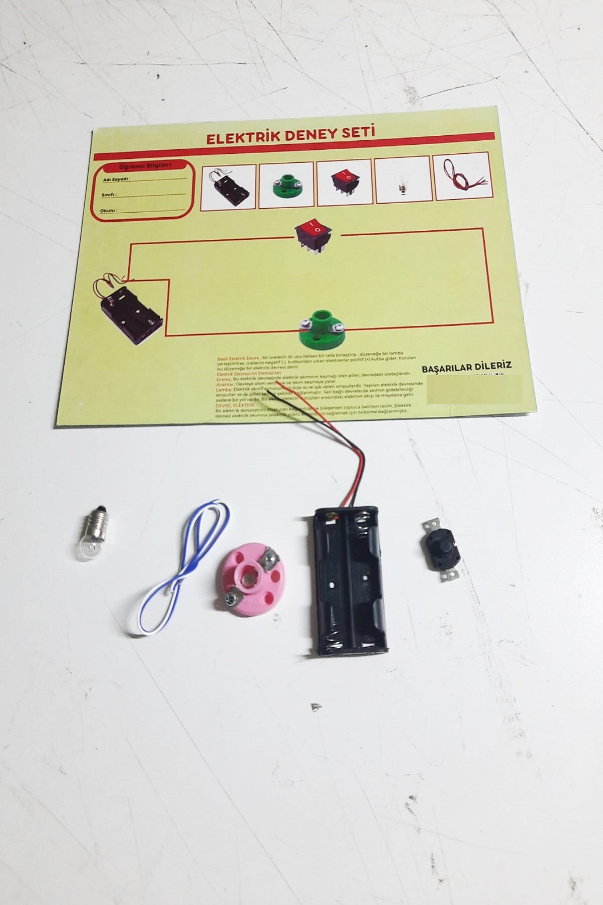 okul-deney-6316-1.jpg Okul Deney Seti - Elektrik Seti Ampul - Pil Yatağı - Duy -Düğme Seti - Görsel 1