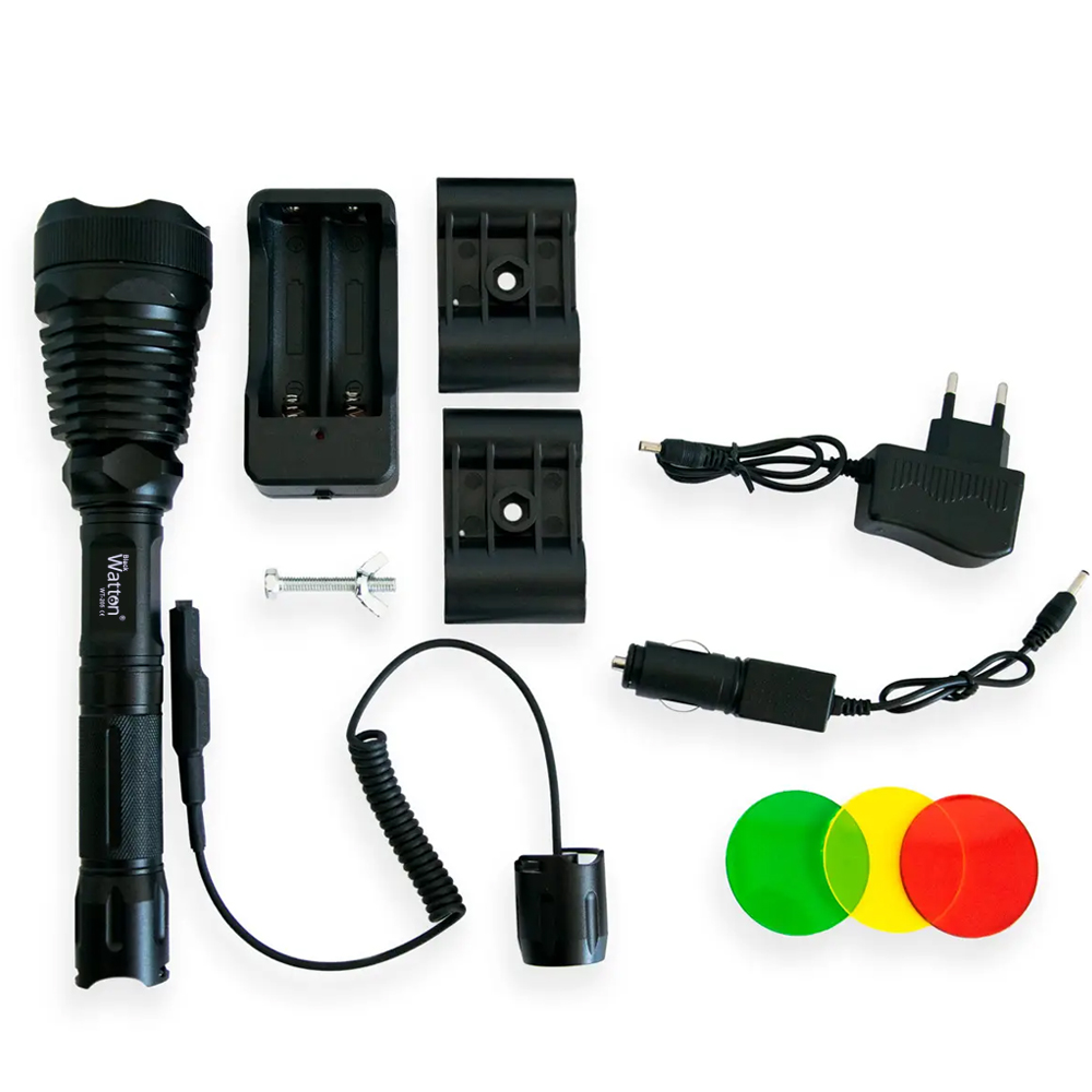 orjinal-800-lumen-t6-ozel-av-18166-1.jpg Orjinal 800 Lümen T6 Özel Avcı Feneri Watton Wt-205 - Görsel 1