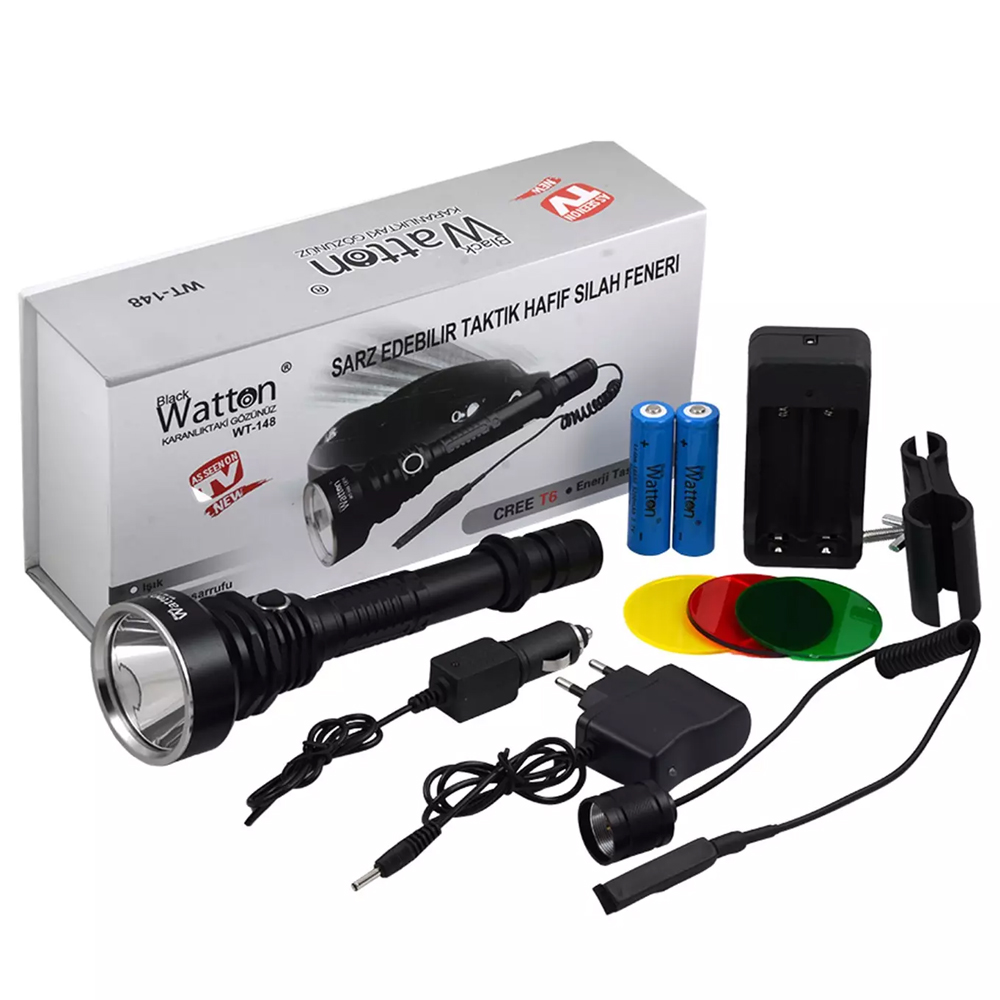 orjinal-800-lumen-tx6-ozel-18170-1.jpg Orjinal 800 Lümen TX6 Özel Avcı Feneri Watton Wt-148 - Görsel 1