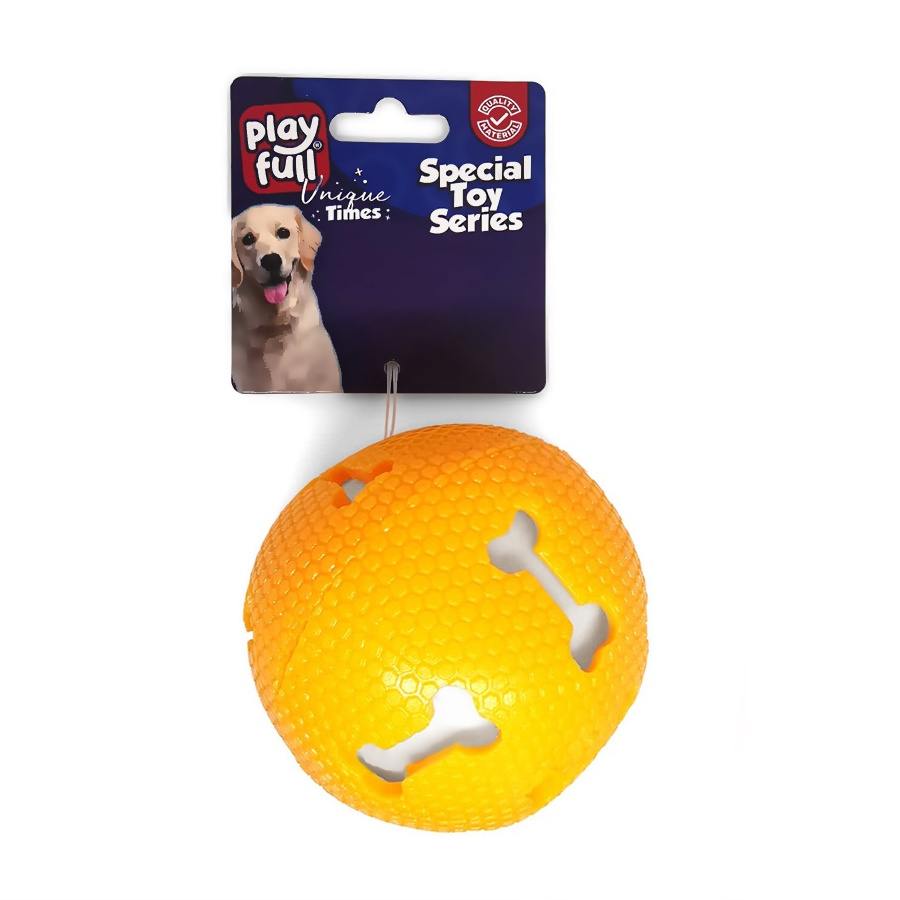 orr-jpg63bd7.jpg Sesli Kemik Desenli Plastik Top Köpek Oyuncağı 7,5 Cm Tcu - Görsel 1