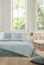Özdilek Çift Kişilik Ranforce Nev Takımı Natural Line Mavi