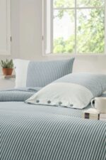 Özdilek Çift Kişilik Ranforce Nev Takımı Natural Line Mavi - Görsel 2
