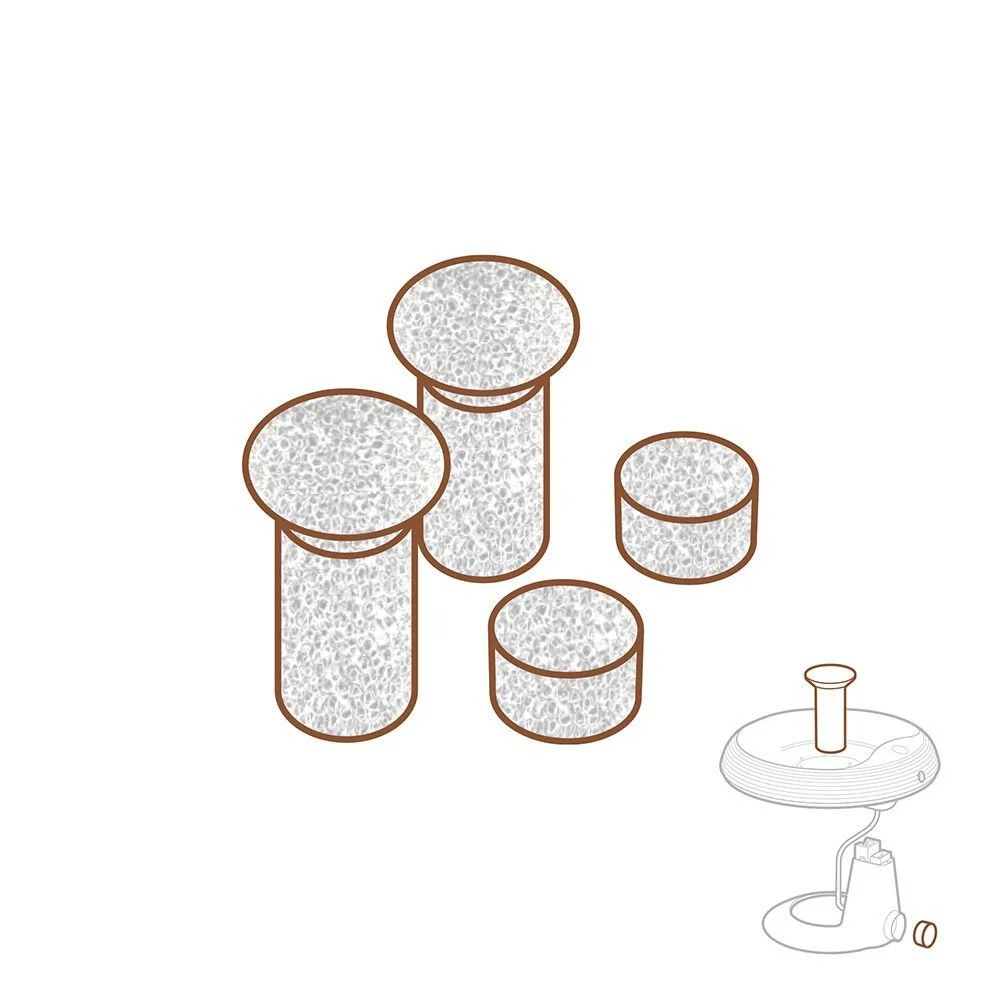 packof4sponge-jpg.jpg Kedi Köpek Su Pınarı Yedek Sünger Filtresi 4'lü Set - Görsel 1