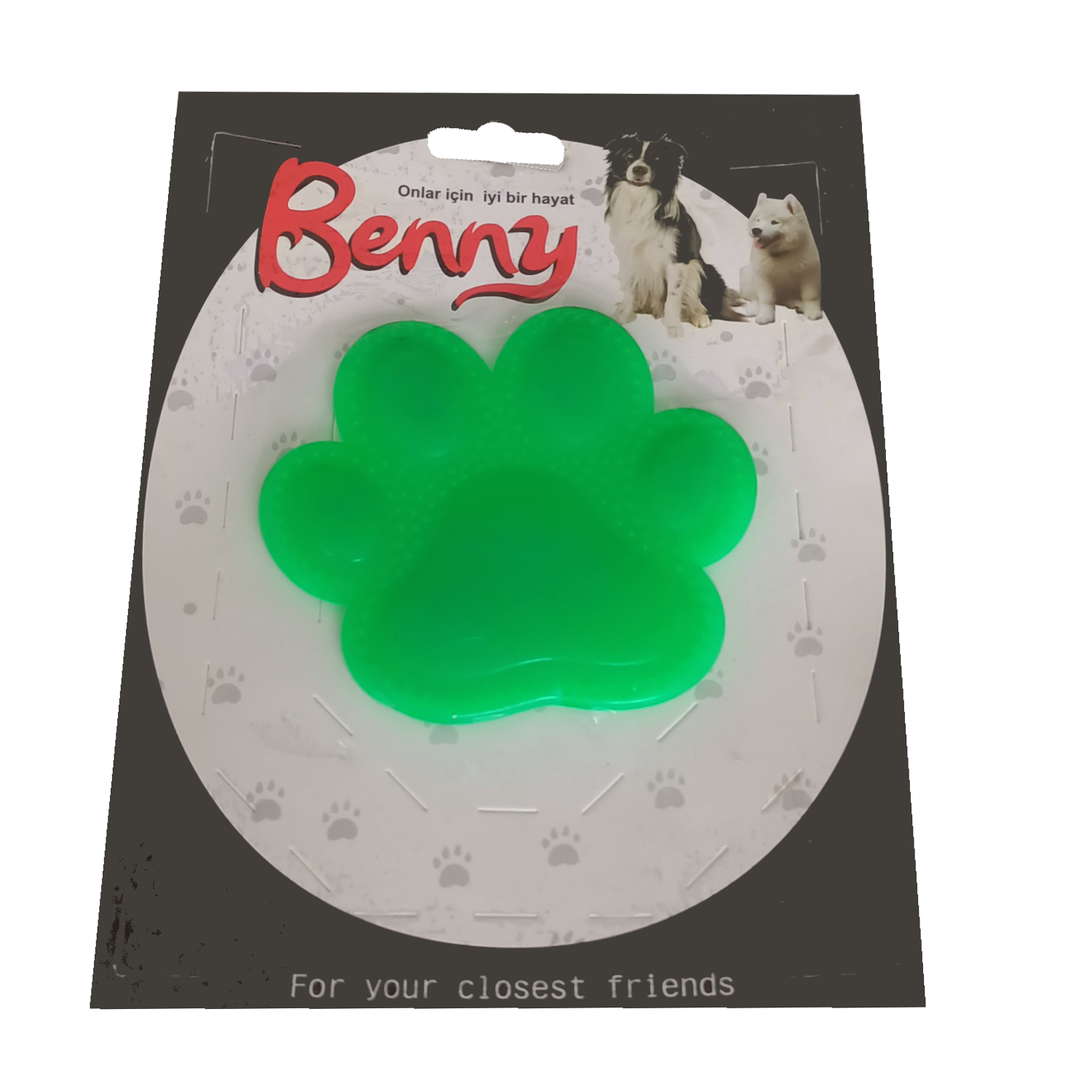 pati-yesil-2-png.png Benny Köpek Oyuncağı Pati 9,5 x 9 cm Yeşil - Görsel 1