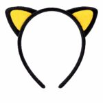 Peluş Kedi Kulak Taç Sarı Siyah  Çuk Parti & Kostüm Tacı - Görsel 2