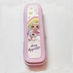 Pembe Multi Renkli Kapaklı Kalemlik Kutusu -Çanta İçi Saklama - Diş Fırçası - Makyaj Fırçası Kutu