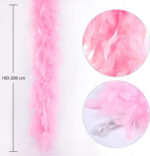 Pembe Renk Kabarık Kalın Otriş Boa Tüy 6 cm Genişlik 180-200 cm Uzunluk - Görsel 2