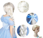 Platin Altın Dore Renk Karlar Ülkesi Elsa Frozen Peruğu Çuk Boy - Görsel 2
