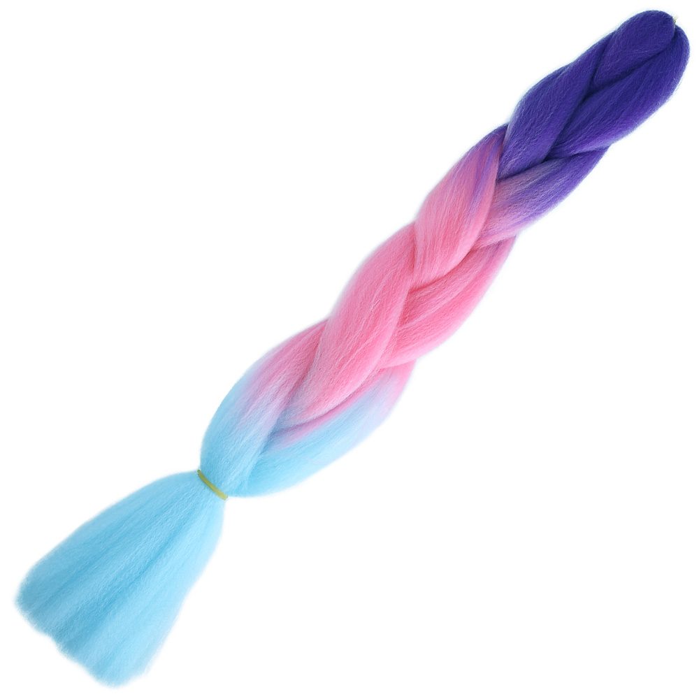 pm19.jpg Afrika Örgülük Ombreli Sen 100 Gr. / Mor / Açık Pembe / Açık Mavi - Görsel 1