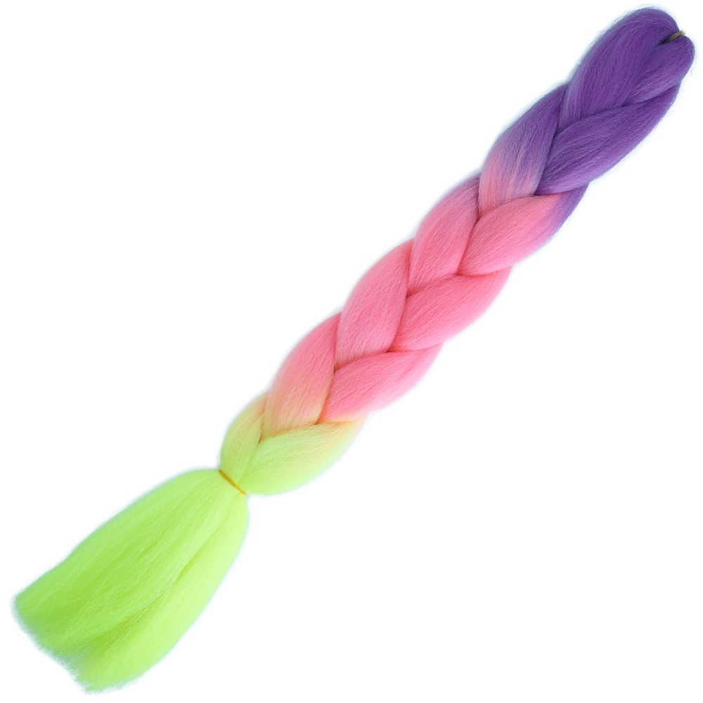 pm21.jpg Afrika Örgülük Ombreli Sen 100 Gr. / Mor / Açık Pembe / Neon Sarı - Görsel 1