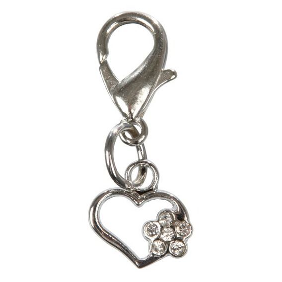 pr-01-3546.jpg Kedi Köpek Boyun Tasma Süsü Kalp Ve Çiçek Desenli 16x12 mm - Görsel 1