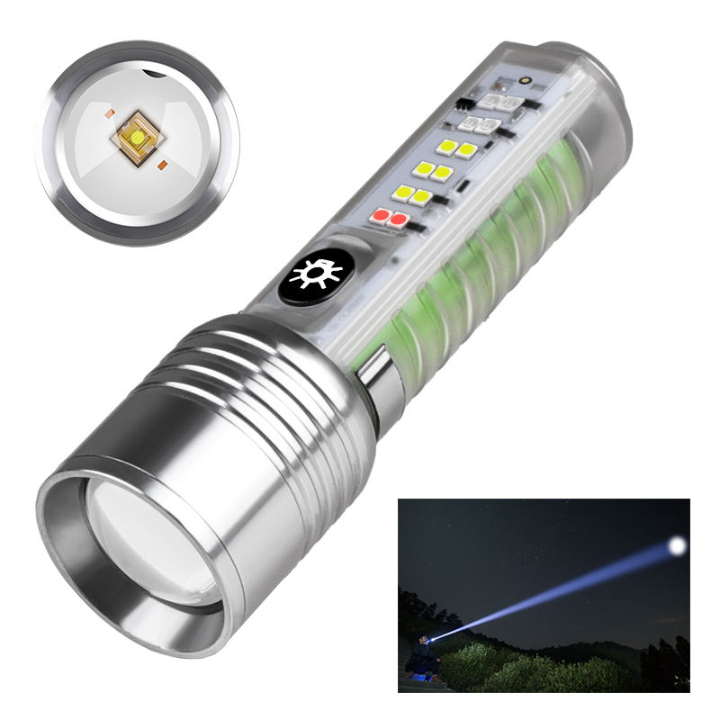 profesyonel-tg-led-guclu-8-14500-1.jpg Profesyonel TG LED Güçlü 8 Modlu Type-C 1000 Lümen Polis Çakarlı Şarjlı El Feneri - Görsel 1
