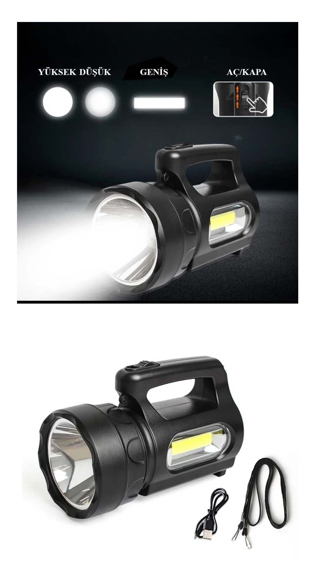 profesyonel-ultra-guclu-led-15488-1.jpg Watton WT-613 Profesyonel 900 Lümen Güçlü El Feneri - Görsel 1