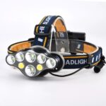PS-888 Güçlü USB Şarj Edilebilir Profesyonel 8 Modlu 6000 Lümen 8 LED Su Geçirmez Kafa Lambası - Görsel 3