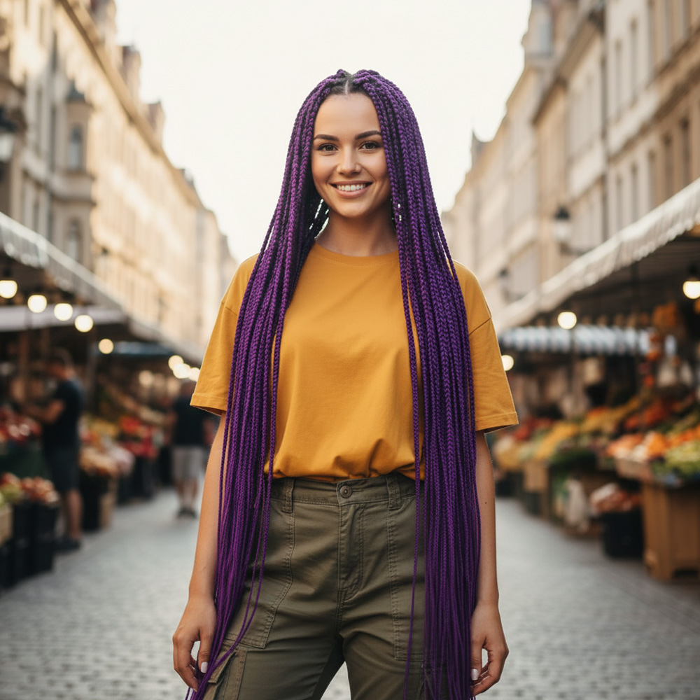 purplea.jpg Afrika Örgüsü Ve Rasta İçin Sen / Küllü Mor - Görsel 1