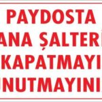 Şalteri Kapat Uyarı Levhası 25x35