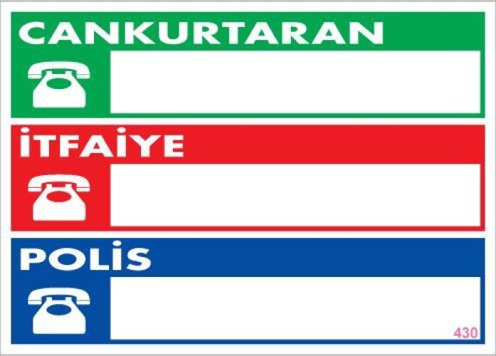 pvc-ikaz-levhasi-25x35-kod-430-12132.jpg Acil Durum Telefon Levhası 25x35 - Görsel 1