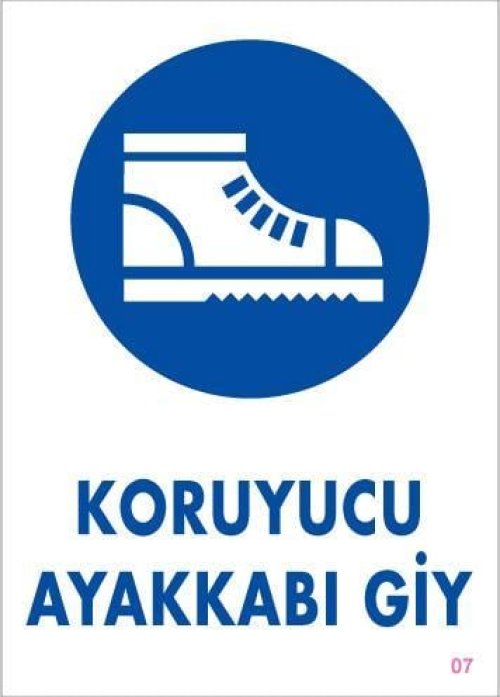 pvc-ikaz-levhasi-25x35-kod-7-12245.jpg Koruyucu Ayakkabı Giy Uyarı Levhası - Görsel 1