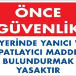 Yanıcı ve Parlayıcı Madde Levhası