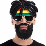 Rasta Peruklu Rasta Sakallı Bob Marley Bıyıklı Parti Gözlüğü 27x18 cm