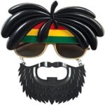 Rasta Peruklu Rasta Sakallı Bob Marley Bıyıklı Parti Gözlüğü 27x18 cm - Görsel 3