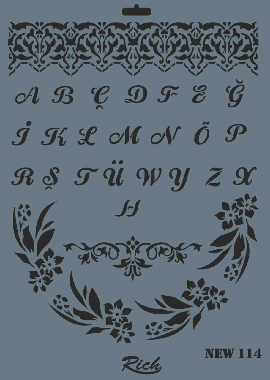 rich-new-seri-n-114-stencil-35x25-cm-52383.jpg Rich New Seri N-114 Stencil 35x25 cm - Görsel 1