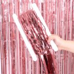 Rose Gold Renk Ekstra Metalize Parlak aklı Arka Fon Perde İthal A Kalite 1x2 Metre - Görsel 4
