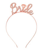 Rose Gold Renkli Taşlı Bride Gelin Tacı  El Yazısı Yazı Tipiyle - Görsel 3