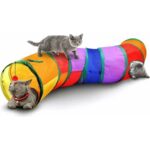 Gökkuşağı Desenli S Model Kedi Oyun Tüneli, Katlanabilir 125 cm - Görsel 4