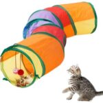 Gökkuşağı Desenli S Model Kedi Oyun Tüneli, Katlanabilir 125 cm - Görsel 6