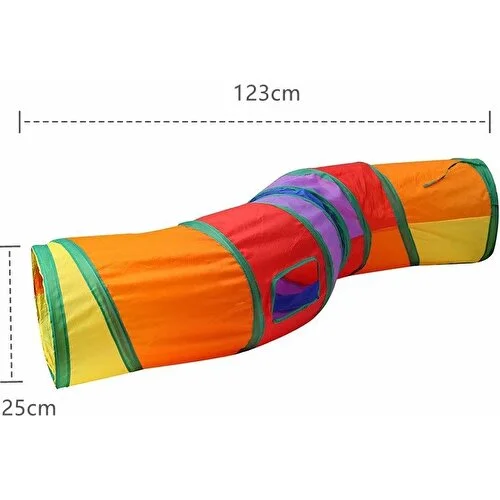 s3-png.png Gökkuşağı Desenli S Model Kedi Oyun Tüneli, Katlanabilir 125 cm - Görsel 1