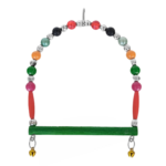 Ahşap Tünekli Şeffaf Boncuklu Kuş Salıncağı 10-12 cm Renkli - Görsel 3