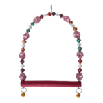 Boncuklu Ve Tünekli Kuş Salıncağı 10 cm-14 cm Bordo - Görsel 4