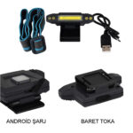 Watton WT-606 Şarjlı COB + 4 LED Baret Lambası - Görsel 4