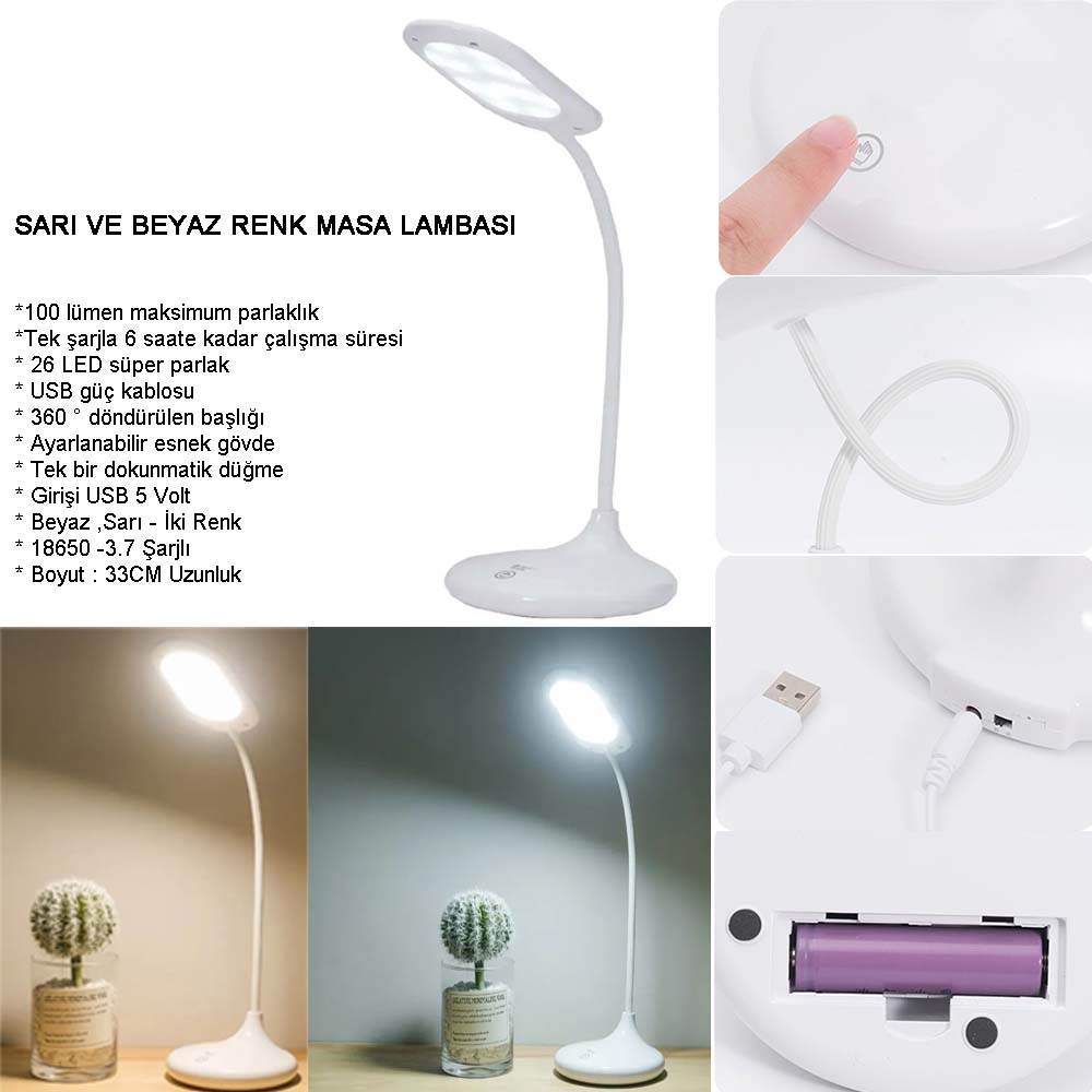 sarjli-sari-ve-beyaz-renk-mas-18211-1.jpg Watton WT-005 Şarjlı ve Dokunmatik LED Masa Lambası - Görsel 1