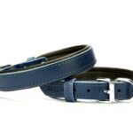 El Yapımı Konforlu Deri Köpek Tasması 2x30-35 cm Mavi