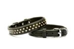 Konforlu Deri  Kristal Taşlı Köpek Boyun Tasması 2 x 28-34 cm Siyah